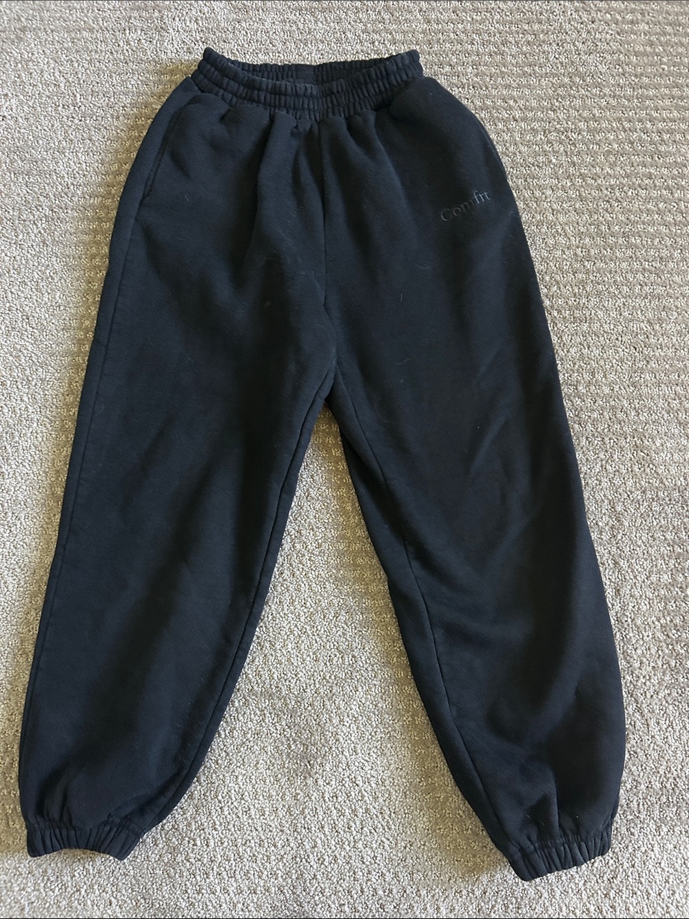 Comfrt Kids Black Cozy Fleece Jogger Sweatpants